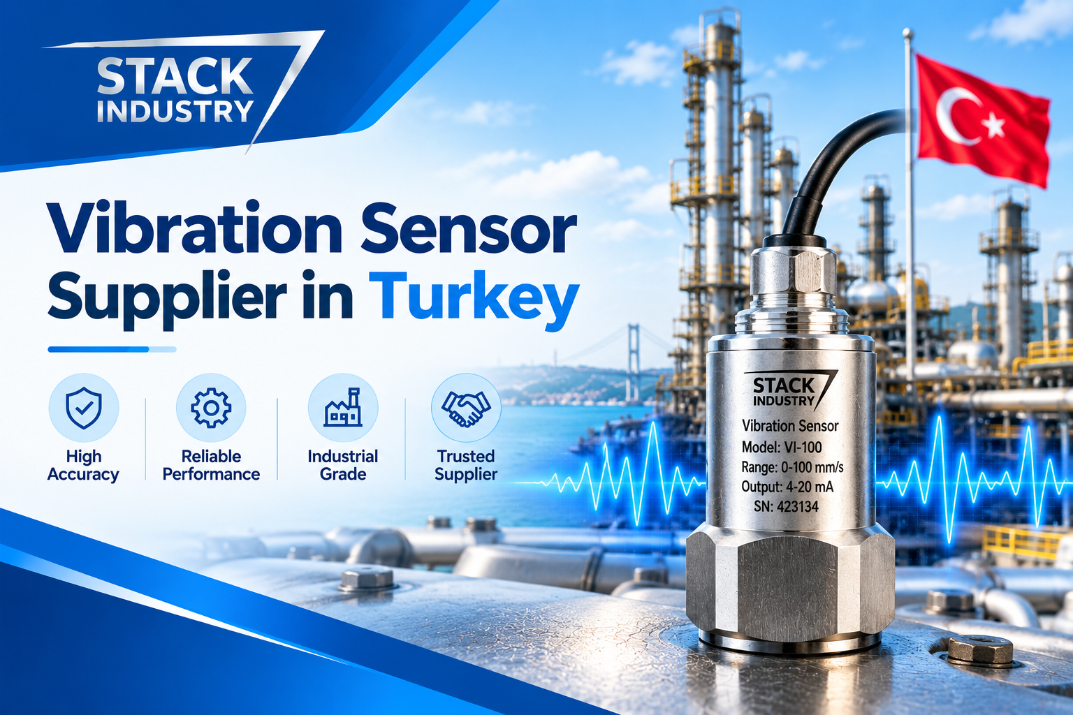 Vibration Sensor Supplier in Turkey by Stack Industries